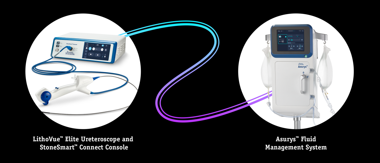 Image of the Asurys™ Fluid Management System and LithoVue Elite.