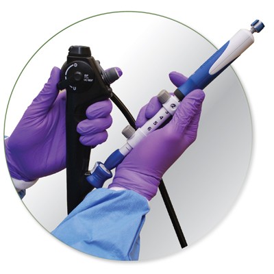 Ergonomic rotating handle design and tactile feel to provide control and precision