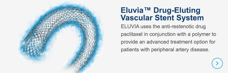 ELUVIA uses the anti-restenotic drug paclitaxel in conjunction with a polymer to provide an advanced treatment option for patients with peripheral artery disease.