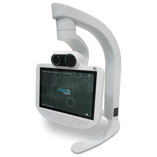 InTouch Mini telehealth communication device that connects healthcare professionals with remote viewers