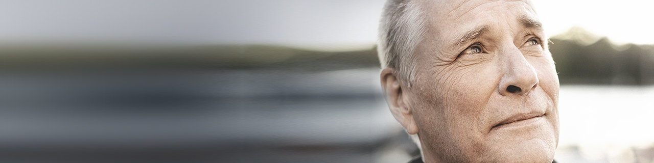 HCC patient looking up