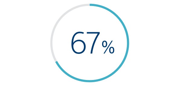 Icon of a circle with 67% in the middle.  