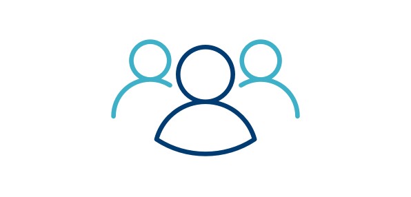 Icon of three patients standing together.  