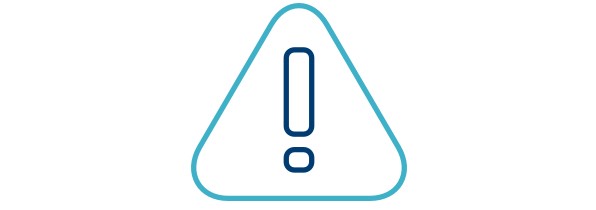 Icon of an exclamation point inside a triangle.