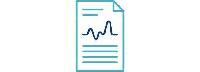 Icon of a piece of paper with a heartbeat going across.