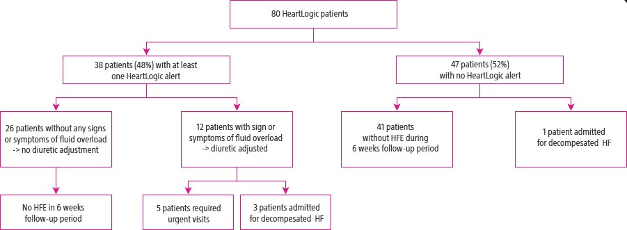 A total of 80 patients were included in the analysis, and the details about alerts and HFE are reported