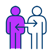 Two people purple icon