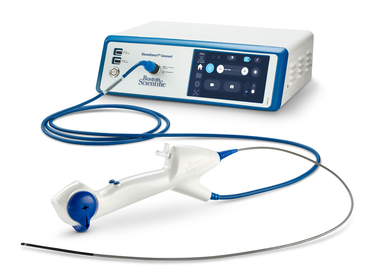 LithoVueTM Elite Single-Use Digital Flexible Ureteroscope System with intrarenal pressure monitoring