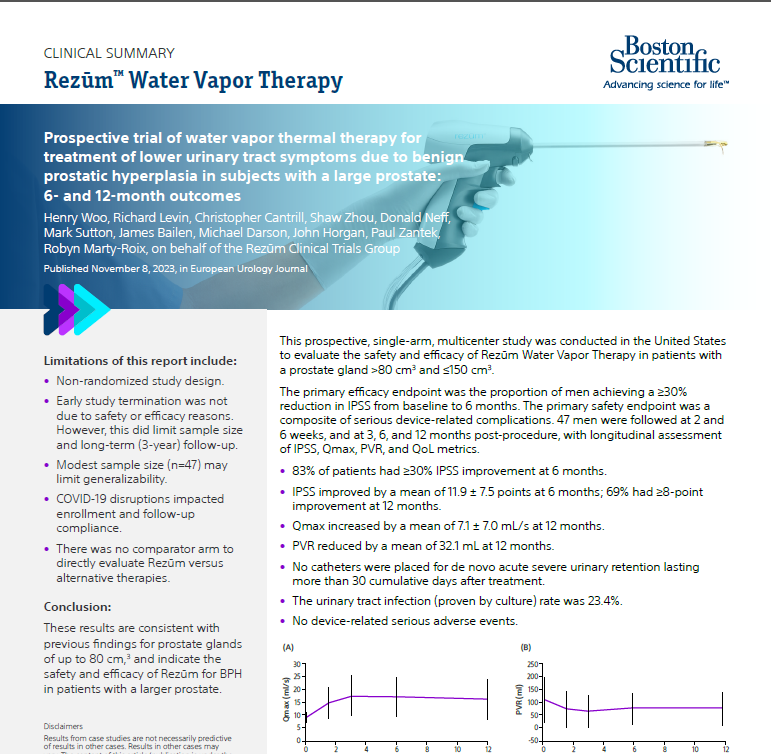 rezum clinical summary woo large gland