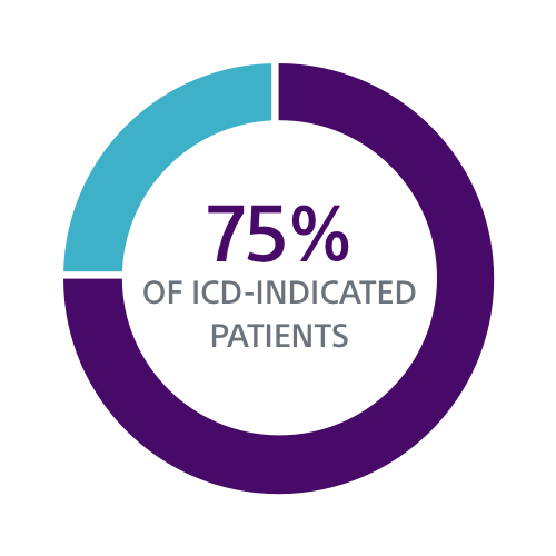 Data visualization showing 75% of ICD-indicated patients have ≥1 comorbidity associated with device infection.