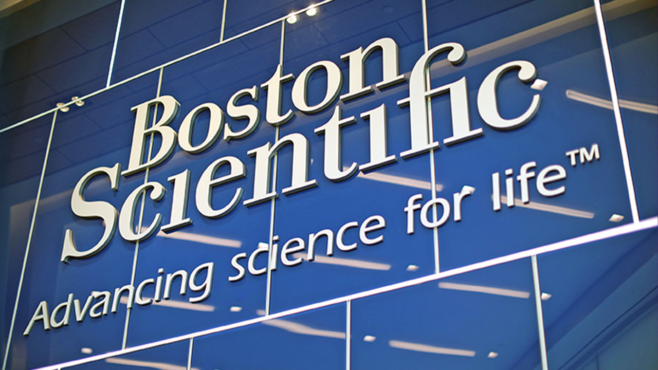Boston Scientific logo written on building.