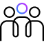 Connected people icon.