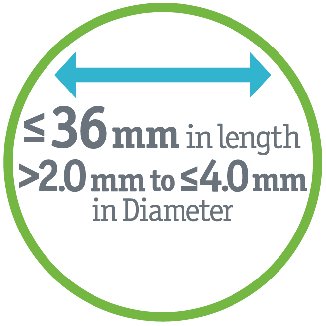 AGENT Diameter - 36mm length/2.0->4.0mm Diameter