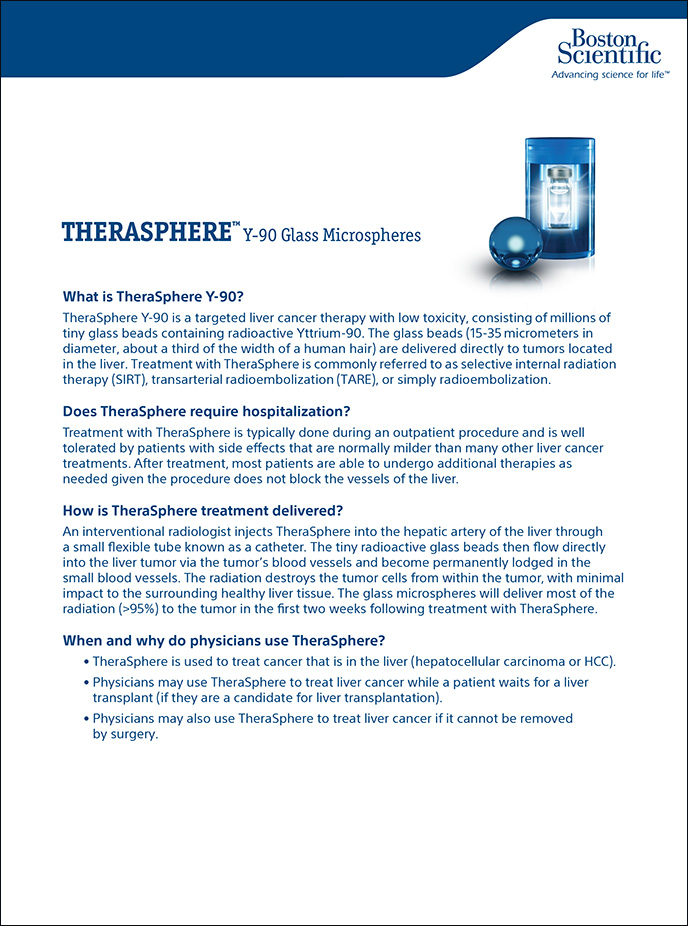 PDF TheraSphere and TruSelect fact sheet.