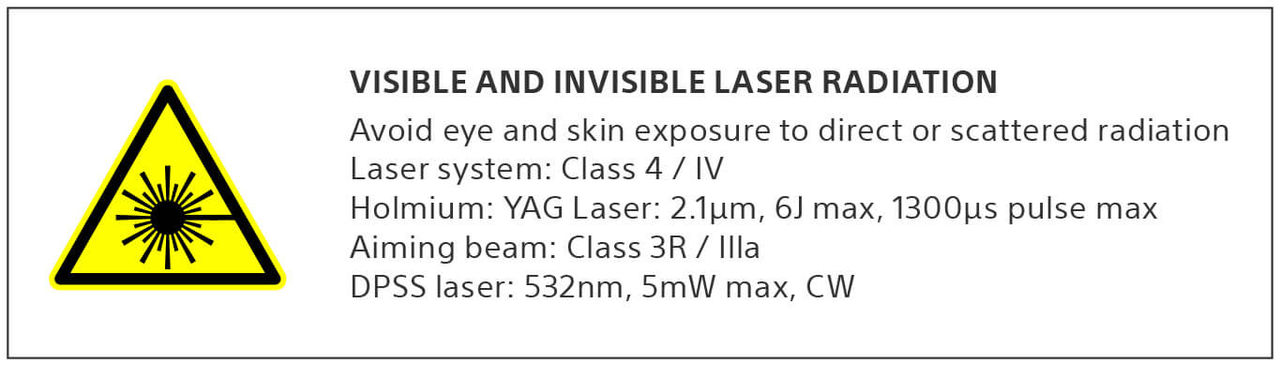 Visible and invisible laser radiation image.