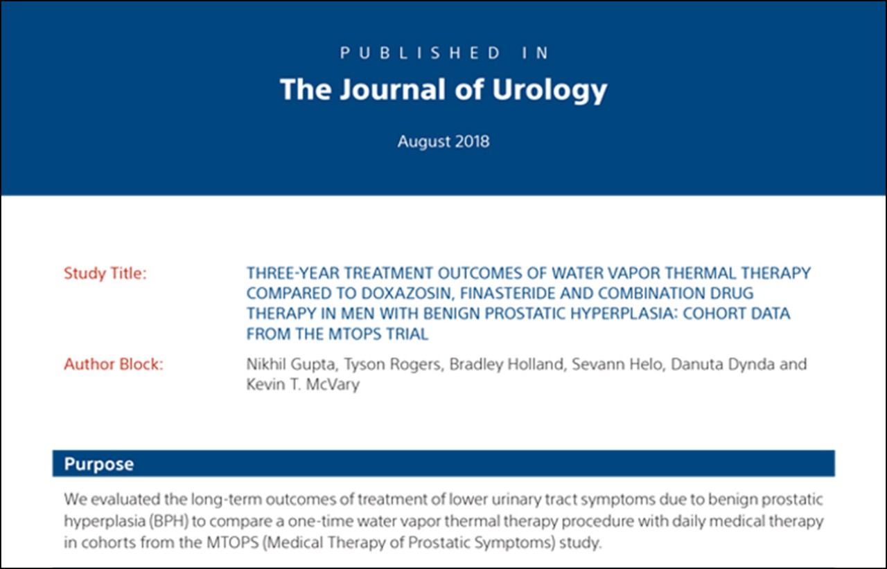 Journal of Urology Gupta Rezūm™ MTOPS Trial PDF.