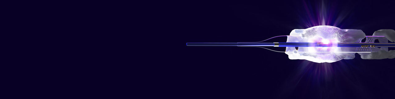 SEISMIQ catheter with purple glow.