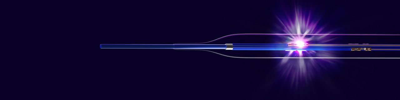 SEISMIQ catheter with purple glow.