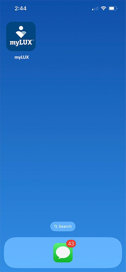 aplicación myLUX en el teléfono inteligente