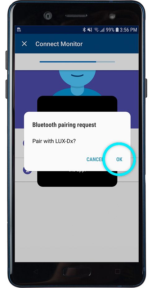 screen prompt to allow Bluetooth pairing