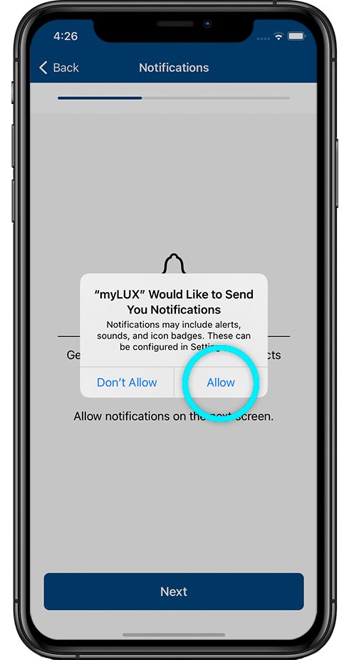 screen prompt to allow notifications