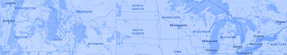 Map of the northern part of the United States