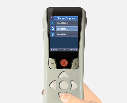 press up or down arrow to select program.