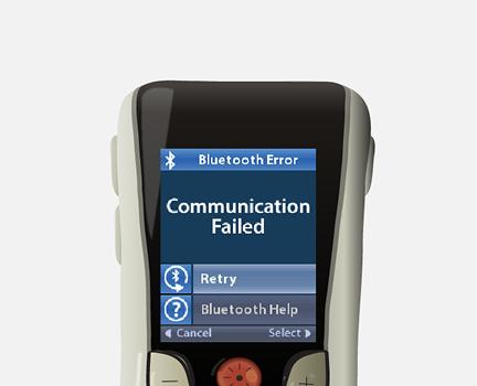 remote screen showing communication failed message.