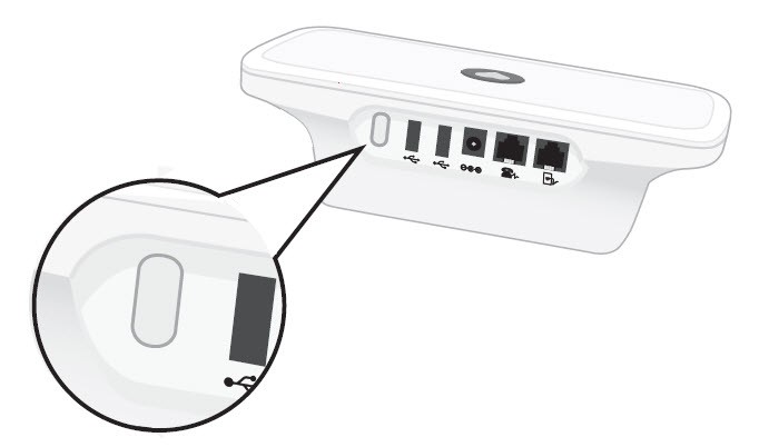  LATITUDE™ Home Monitoring System Product Image showing indicator light on the back of the Communicator