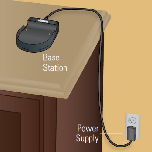 Illustration of SCS charger plugged into an outlet