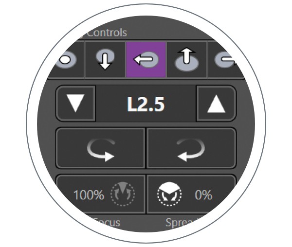 Screenshot of controls in Vercise Neural Navigator 4 Programming Software.