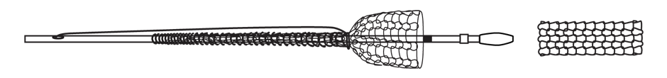 Schematic illustration of Ultraflex Single-Use Uncovered Tracheobronchial Stent System – Distal Release