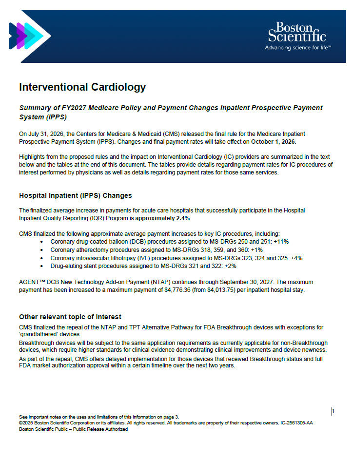 Summary of FY2027 Medicare Policy and Payment Changes Inpatient Prospective Payment System (IPPS)