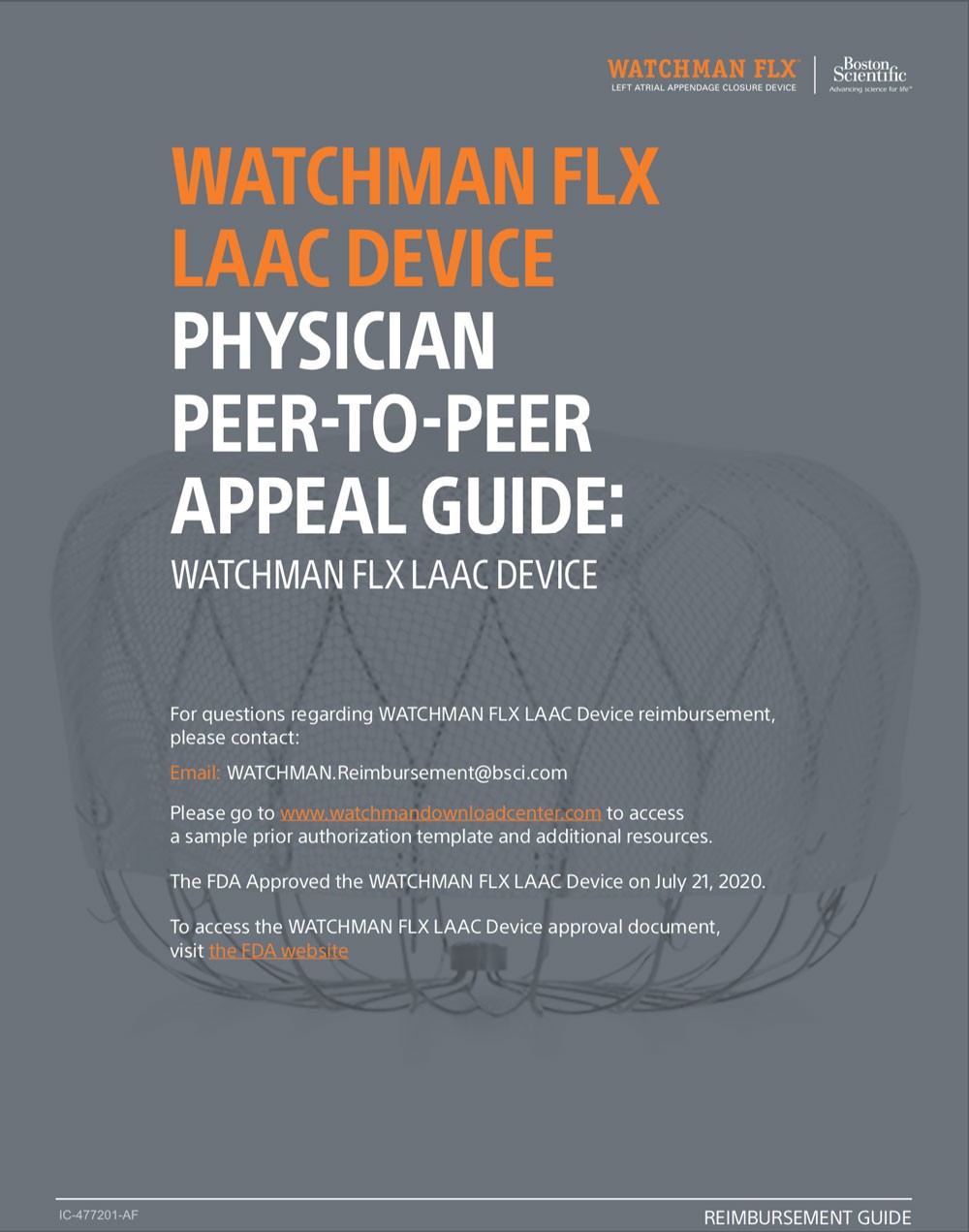 WATCHMAN FLX LAAC Device Physician Peer-to-Peer Appeal Guide