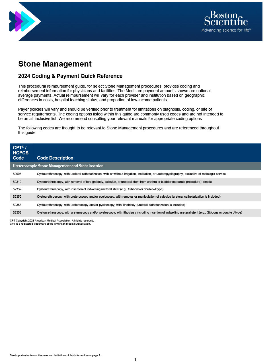 Stone Management Coding and Payment Guide