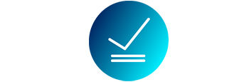 icon with check mark and 2 lines under