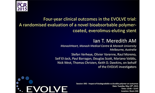 Datos de 4 años de EVOLVE FHU presentados por el Profesor Ian Meredith en Euro PCR 2015