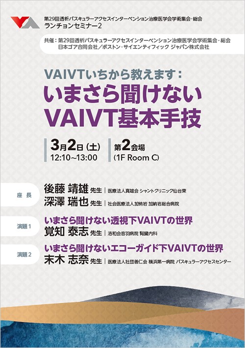 第29回透析バスキュラーアクセスインターベンション治療医学会学術集会・総会　ランチョンセミナー２