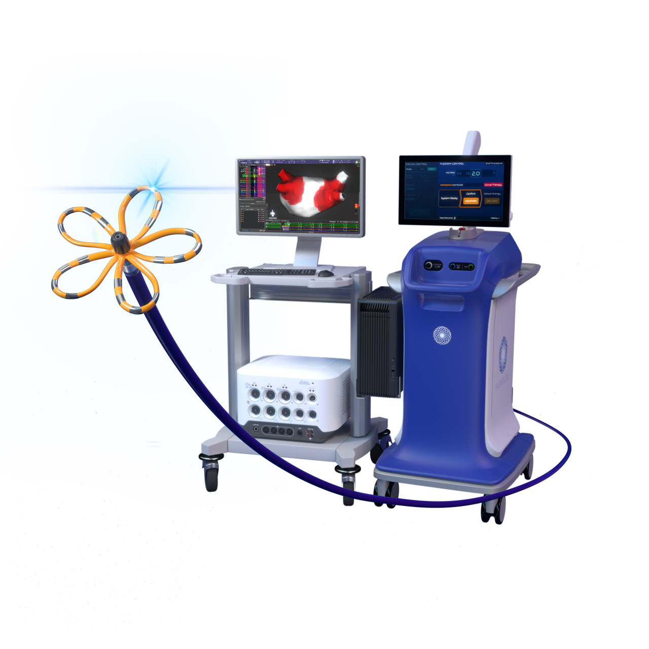 파라펄스 PFA 시스템에 사용되는 파라웨이브 NAV PFA 카테터와 파라뷰 소프트웨어 모듈