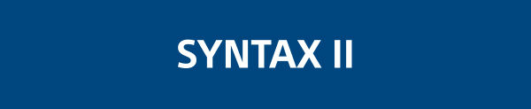 SYNTAX II
