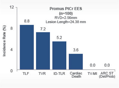 Promus EES stent incident rate on long lesions