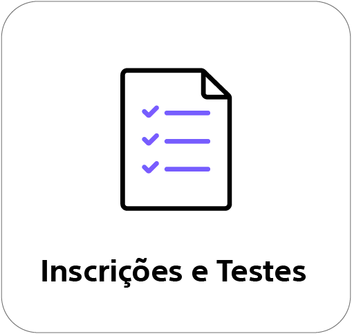 inscrições e testes