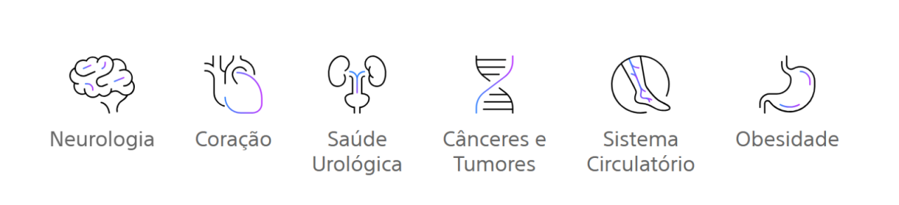 Especialidades da Boston Scientific - Neurologia, coração, saúde urológica, cânceres e tumores, sistema circulatório e obesidade.